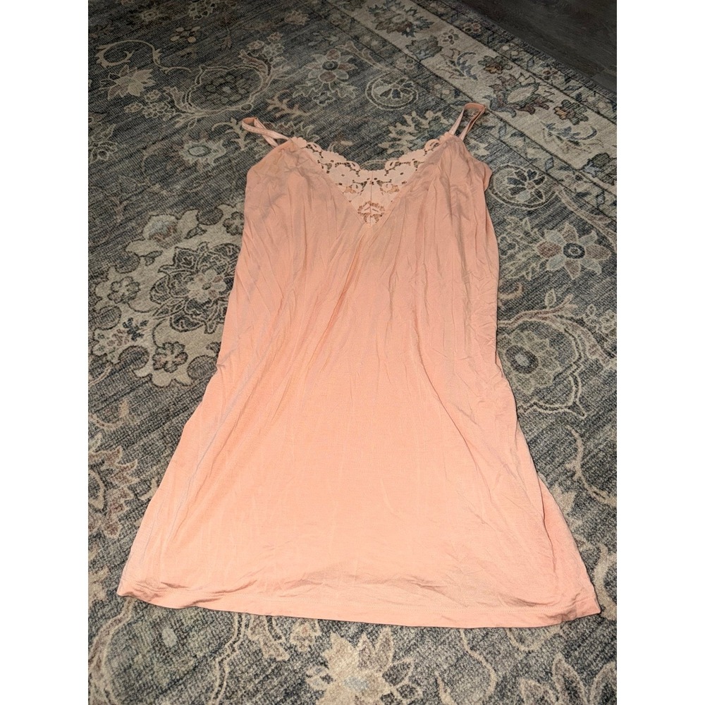 Eberjey Naya Jersey Knit Chemise Peach Nightgown Slip Dress Modal